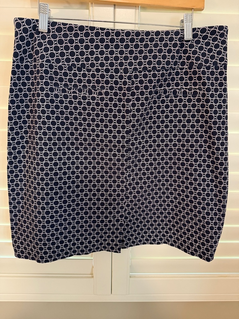 Lulu-B Navy Mini Skirt with White Circle Print - Picture 3 of 7